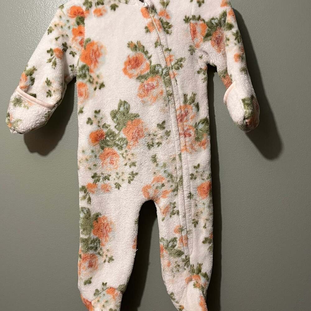 Laura Ashley Baby Girl Pink Floral Quilted Sleeper Outfit 0-3 Months